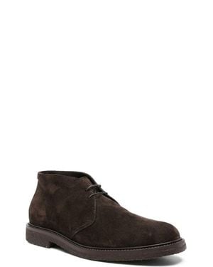Henderson Clark Matte Finish Suede Ankle Boots - Brown