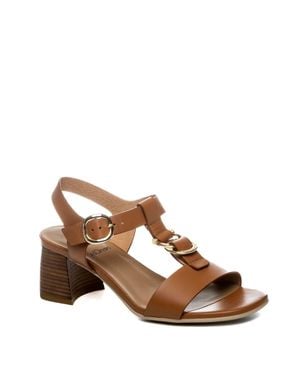 Nero Giardini Armenia Cognac Low Block Heel - Brown