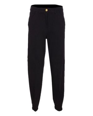 Pinko Tailored Pants With-Tone Button Detail - Blue