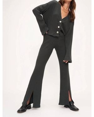 Project Social T Dylan Front Slit Rib Pant - Black