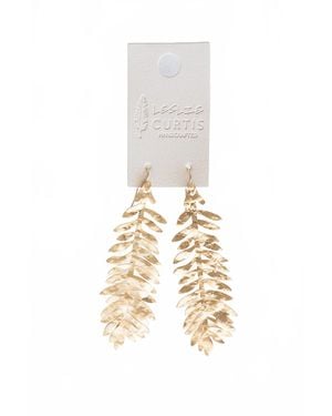 Leslie Curtis Palmer Hammered Leaf Earrings - White