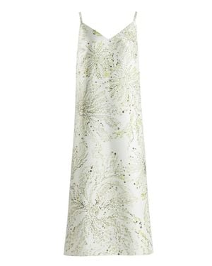 Saiid Kobeisy Mikado A-Line Dress With Dotted Floral Print - White