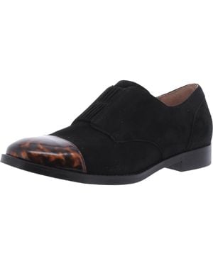 Vionic Jaya Tortoise Suede Ankle Oxfords - Black