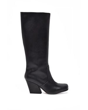 Ernesto Dolani Leather Block-Heel Boots - Black