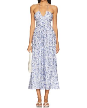 MINKPINK Evelyn Halter Midi Dress - Blue