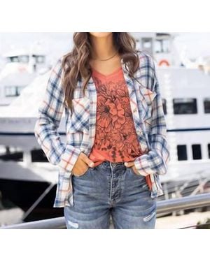 Grace and Lace Favorite Button Up Plaid - Blue