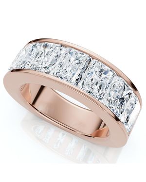 Pompeii3 7Ct Diamond Radiant Cut Ring 14K Or Platinum - Multicolor