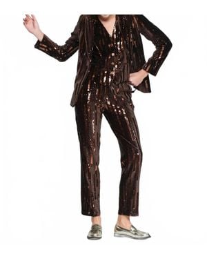 Vilagallo Tiffany Velvet Sparkler Trouser - Black