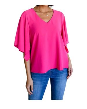 One Eleven North Forever Fine Flounce Sleeve Blouse - Pink
