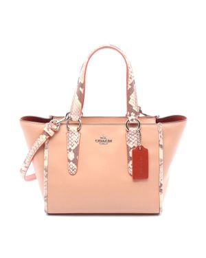 COACH Leather Crossbody Carryall Handbag - Pink