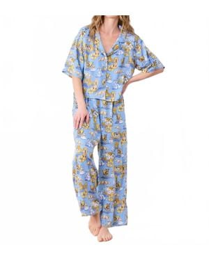 Printfresh Palm Royal Pooches Eco Satin Set - Blue