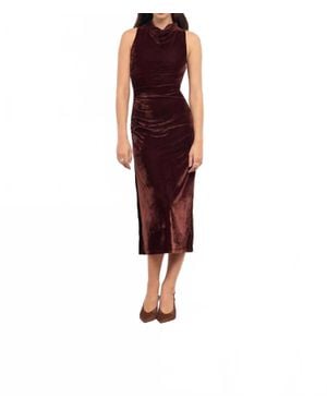MINKPINK Sonja Velvet Midi Dress - Red