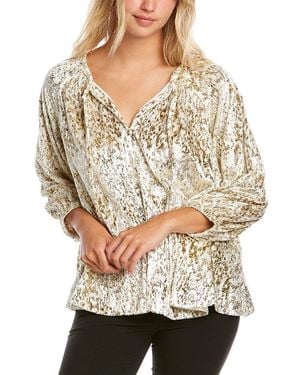 Tahari Keyhole Blouse - Natural