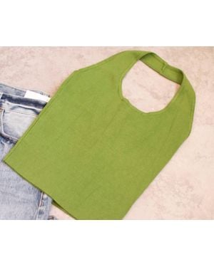 Crescent Lucky Halter Top - Green