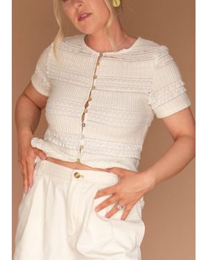 Raisonnel Lois Lace Ruffle Top - Natural