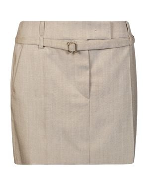 Sportmax Fify Belted Mini Skirt - Natural