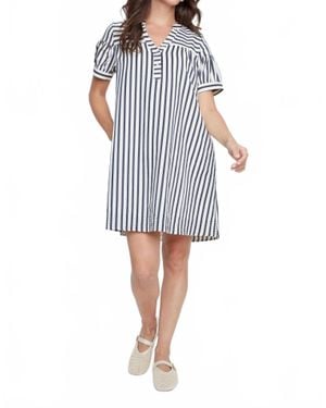 Renuar Coastal Cabana Stripe Mini Dress - Blue