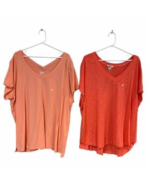 Eddie Bauer Gatecheck V-Neck Two-Piece Tee - Orange