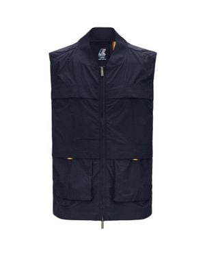 K-Way Textured Finish Jacket With Adjustable Hem - Blue