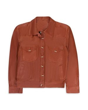 THE PACK Terracota Trucker Leather Jacket - Brown