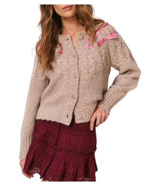 LoveShackFancy Clementian Cardigan - Red