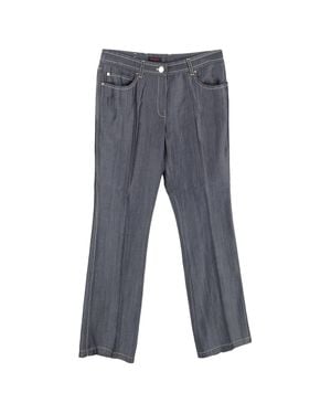 ESCADA Visible Stitch Detail Straight-Leg Pants - Gray