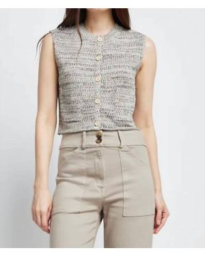 Self Contrast Adaline Sweater Vest - Gray
