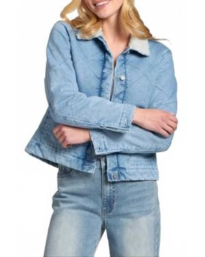 Apny Denim Jacket With Sherpa - Blue