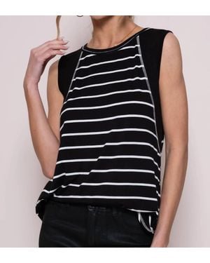 Hailey & Co Striped Basketball Sleeveless Top - Black