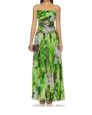 La Fuori Fairy Fern Draped Dress - Green