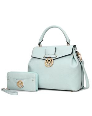 MKF Collection by Mia K Aurora Satchel & Wristlet Wallet Handbag Purse By Mia K - Blue