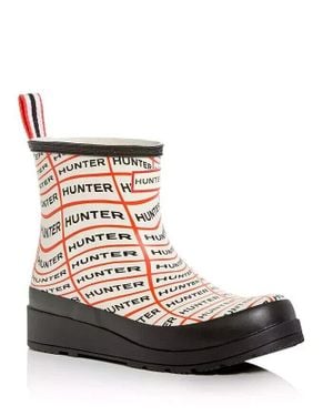 HUNTER Original Play Short Logo Print Rain Boots Zpo815 ,6) - Black