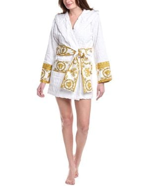 Versace I Heart Baroque Short Bathrobe - White