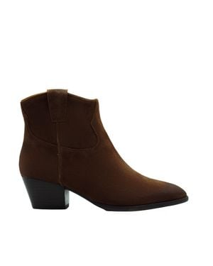 Ash Pointed Toe Suede Zip Ankle Boots - Brown