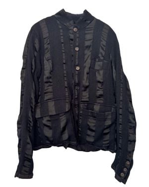 Aleksandr Manamïs Striped Silk Blend Jacket - Blue