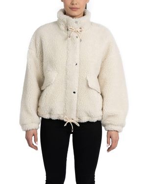 Love Token Amari Teddy Faux Fur Jacket - Natural