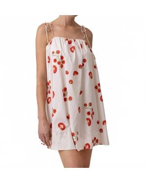 Line & Dot Tomato Patch Mini Dress - Pink