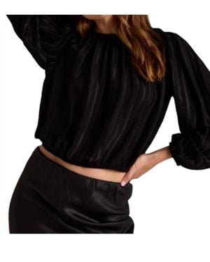 Bella Dahl Elastic Shirred Top - Black