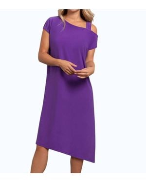 Sympli One Shoulder Boxy Dress - Purple