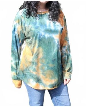 Blumin Tie Dye Long Sleeve Top - Blue