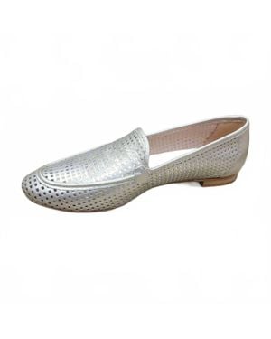Alissa Platino Perforated Loafer - White