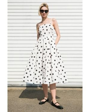 TRUEDAMES Harmony Horizon Woven Midi Dress - White