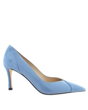 Jimmy Choo Cass 75 Mixed Leather Pumps - Blue