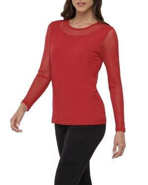 Anatomie Kim Mesh-Sleeve Top - Red
