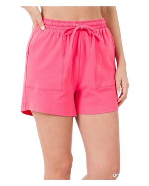 Zenana Cotton Shorts - Pink
