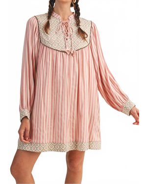 ..,merci Lou Striped Mini Dress - Pink