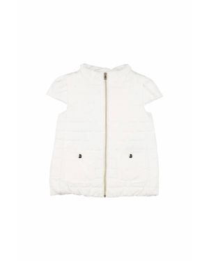 Herno Kids Quilted Cap Sleeve Vest - White