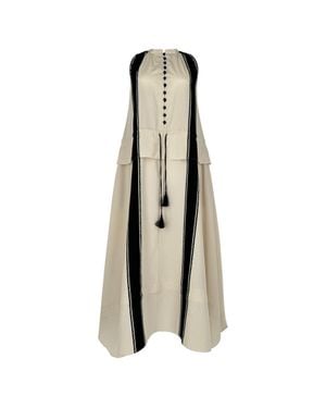 Altuzarra Penelope Striped Crepe Midi Dress - Natural