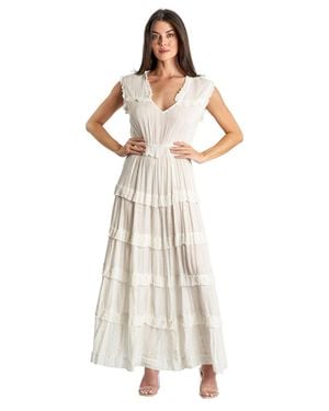 La Moda Clothing Alix Sleevless V-Neck Dress - White
