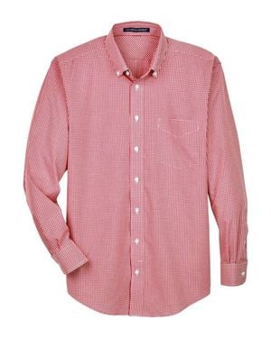 Devon & Jones Crown Collection Gingham Check Woven Dress Shirt - Pink